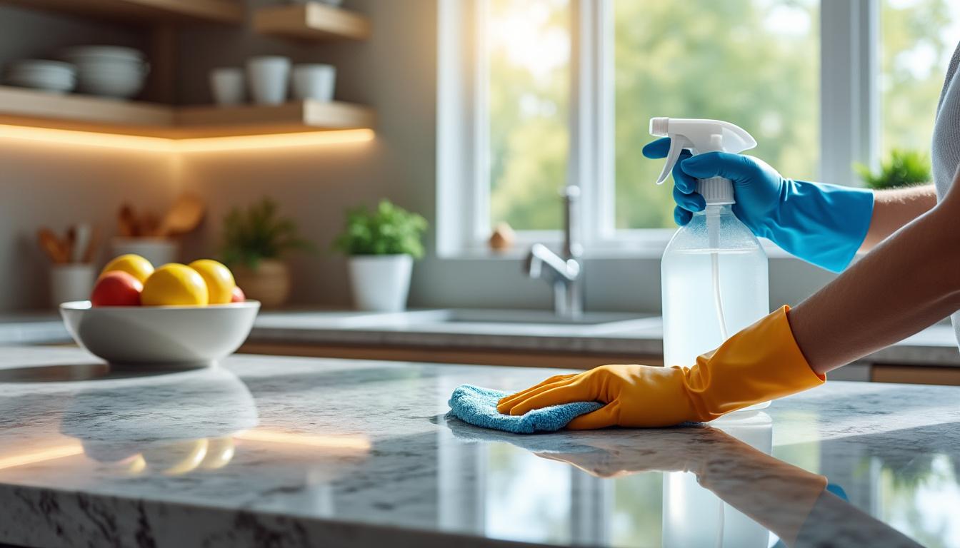 découvrez nos conseils pratiques pour nettoyer efficacement le granit dans votre cuisine. apprenez les méthodes et produits adaptés pour préserver l'éclat et la durabilité de vos surfaces en granit tout en éliminant les taches et salissures.