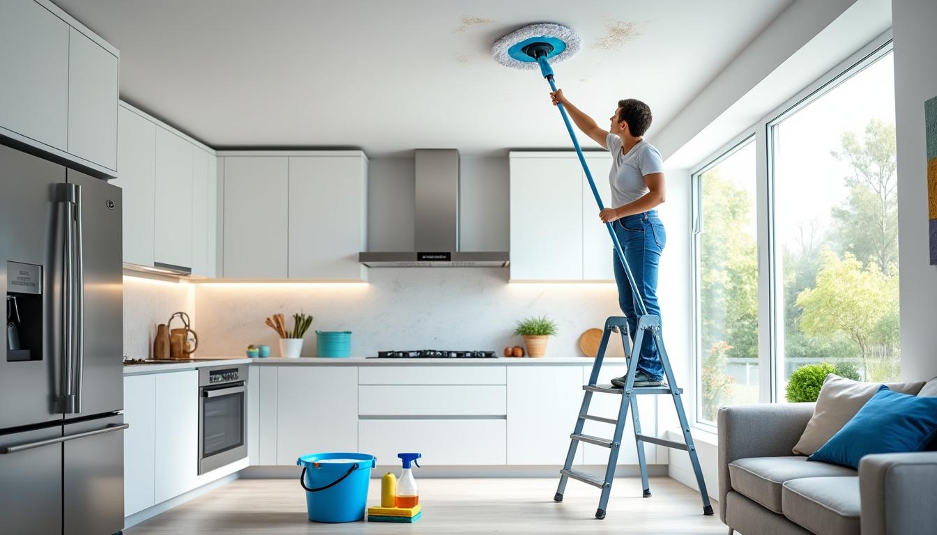 découvrez nos astuces efficaces pour nettoyer un plafond de cuisine. des conseils pratiques pour éliminer la graisse et les taches, tout en préservant l'intégrité de vos surfaces. apportez un nouvel éclat à votre cuisine en quelques étapes simples!