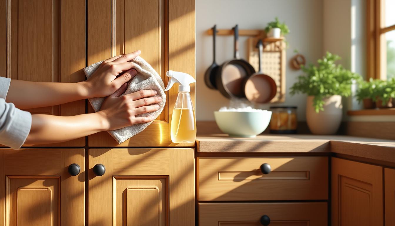 découvrez nos astuces efficaces pour nettoyer et entretenir vos armoires de cuisine en bois vernis. apprenez à préserver leur éclat et leur durabilité avec des méthodes simples et des produits adaptés. transformez votre cuisine en un espace accueillant et bien entretenu !