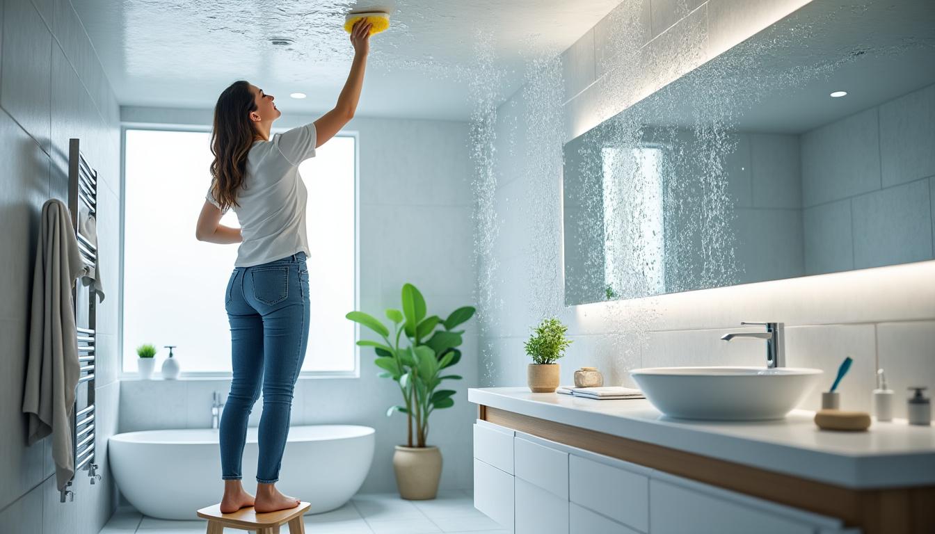 découvrez des astuces simples et efficaces pour nettoyer le plafond de votre salle de bain, éliminer les traces de moisissures et garder une pièce saine et éclatante.