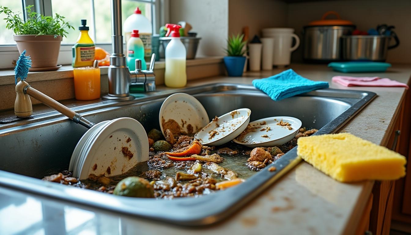 découvrez des astuces efficaces pour nettoyer un évier de cuisine très encrassé. apprenez à éliminer les taches tenaces et à retrouver la brillance de votre évier grâce à des méthodes simples et des produits naturels.