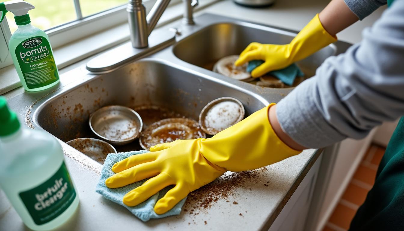 découvrez des astuces efficaces pour nettoyer un évier de cuisine très encrassé. suivez nos conseils pratiques et faciles pour retrouver un évier éclatant de propreté, tout en respectant l'environnement. ne laissez plus la graisse et les taches s'accumuler, apprenez les meilleures techniques de nettoyage !