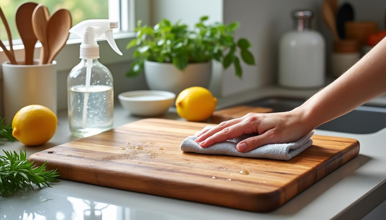 découvrez nos conseils pratiques pour nettoyer efficacement votre planche en bois de cuisine. apprenez les meilleures méthodes et astuces pour préserver la qualité de votre planche tout en éliminant les taches et les odeurs, afin de garantir un espace de cuisine propre et sain.