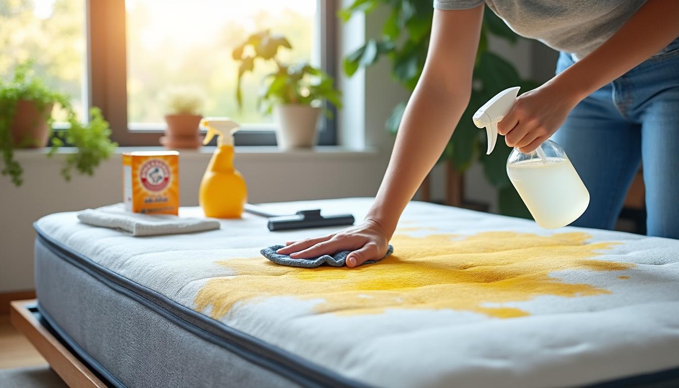 découvrez des astuces efficaces pour nettoyer un matelas jauni par la transpiration, éliminer les taches tenaces et retrouver un lit frais et sain facilement à la maison.