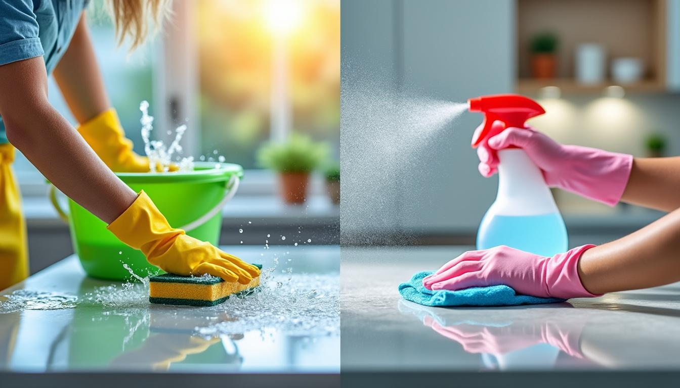 Quelle est la différence entre nettoyer et désinfecter ? 5 découvrez la différence essentielle entre nettoyer et désinfecter, les étapes clés pour garantir un environnement sain, et les bonnes pratiques à adopter pour une hygiène optimale au quotidien.