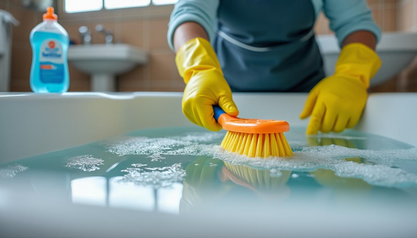 Comment enlever les traces de savon sur la baignoire ? 1 découvrez des astuces efficaces pour éliminer facilement les traces de savon sur votre baignoire et retrouver une surface propre et brillante.