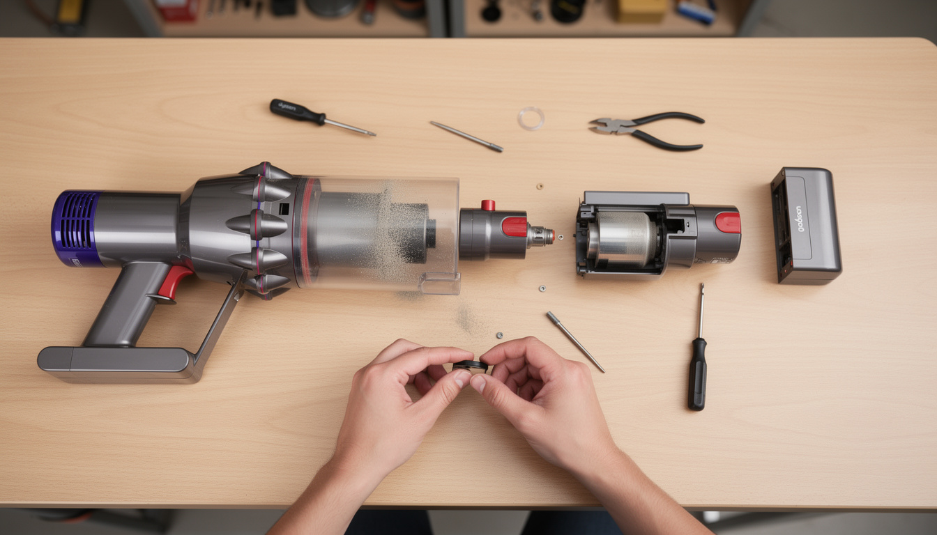 Comment démonter un aspirateur Dyson v8 ? 1 découvrez notre guide étape par étape pour démonter facilement un aspirateur dyson v8, afin de faciliter son nettoyage ou réparation en toute sécurité.