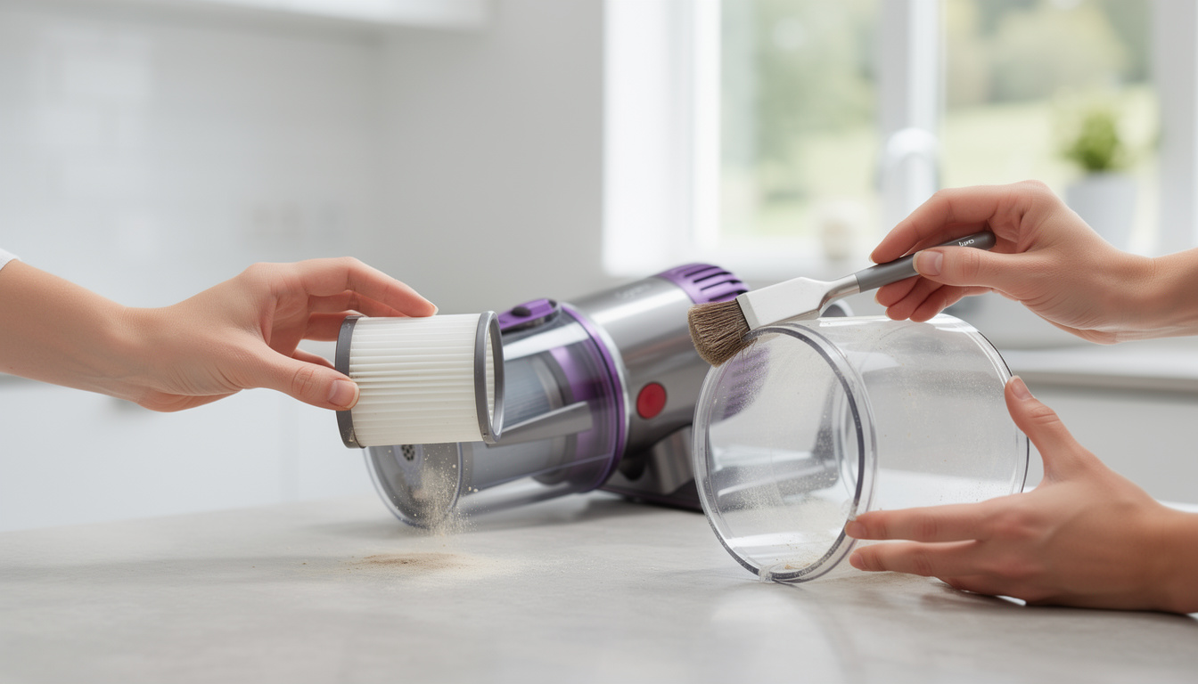 Comment nettoyer un aspirateur Dyson ? 1 découvrez nos conseils pratiques pour nettoyer efficacement votre aspirateur dyson et maintenir ses performances optimales.