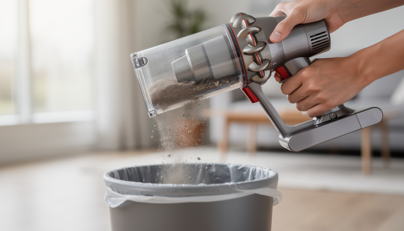 Comment vider un aspirateur Dyson v10 ? 1 découvrez étape par étape comment vider facilement votre aspirateur dyson v10 pour maintenir ses performances optimales et prolonger sa durée de vie.