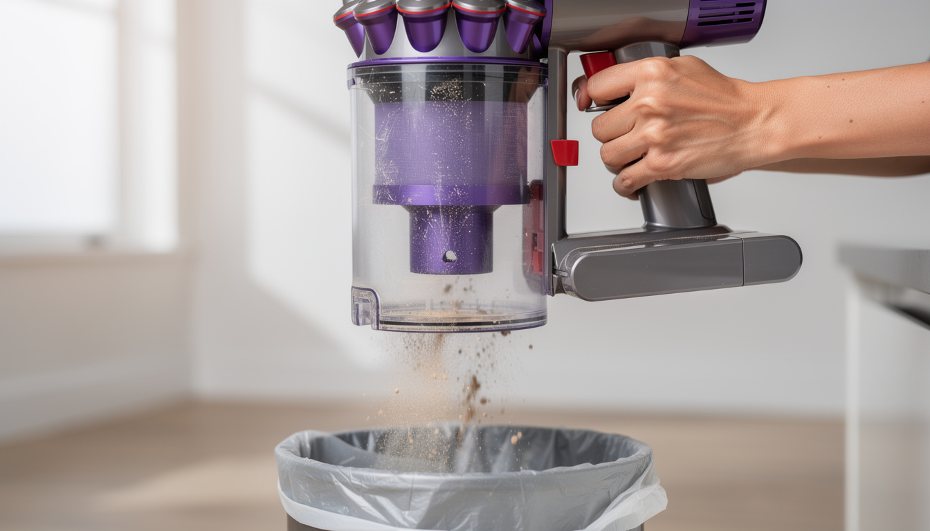 Comment vider un aspirateur Dyson v8 ? 1 découvrez comment vider facilement et rapidement votre aspirateur dyson v8 grâce à notre guide étape par étape, pour un entretien simple et efficace.