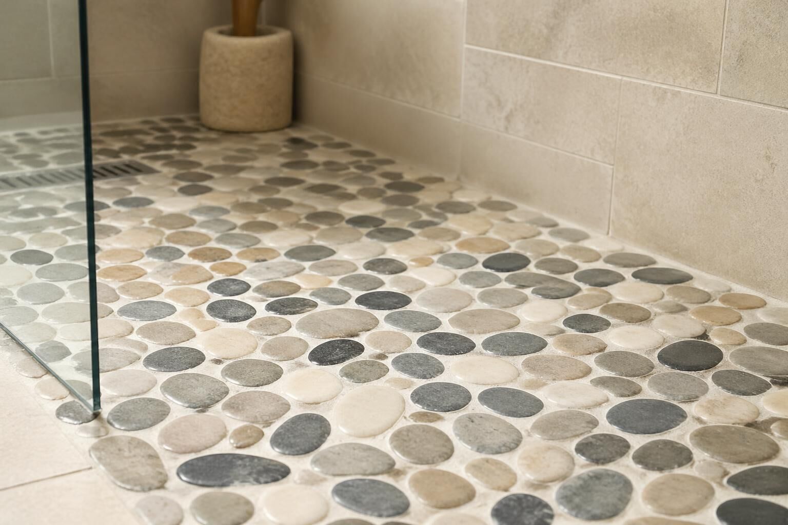 Comment nettoyer un sol de douche en galets 1 Découvrez nos astuces efficaces et naturelles pour nettoyer facilement un sol de douche en galets et retrouver une salle de bain propre et éclatante.